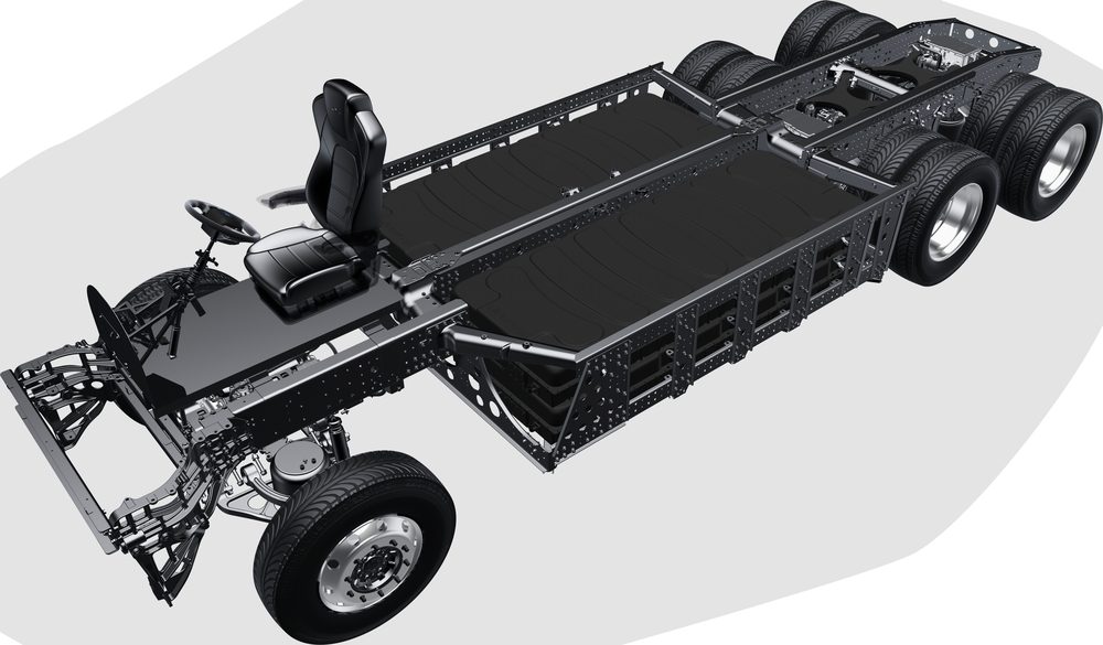 Windrose chassis with removable driver module — seat and steering column separate from the skateboard platform