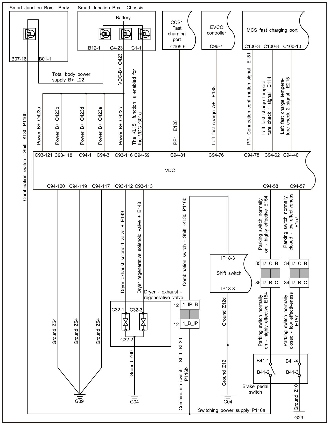7.2.4.22 Brake Pedal Switch Fault — circuit diagram