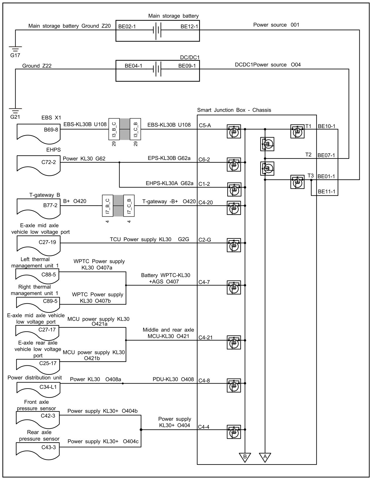 7.4.6.44 Smart Junction Box DOWN Power Fault — circuit diagram (1/2)