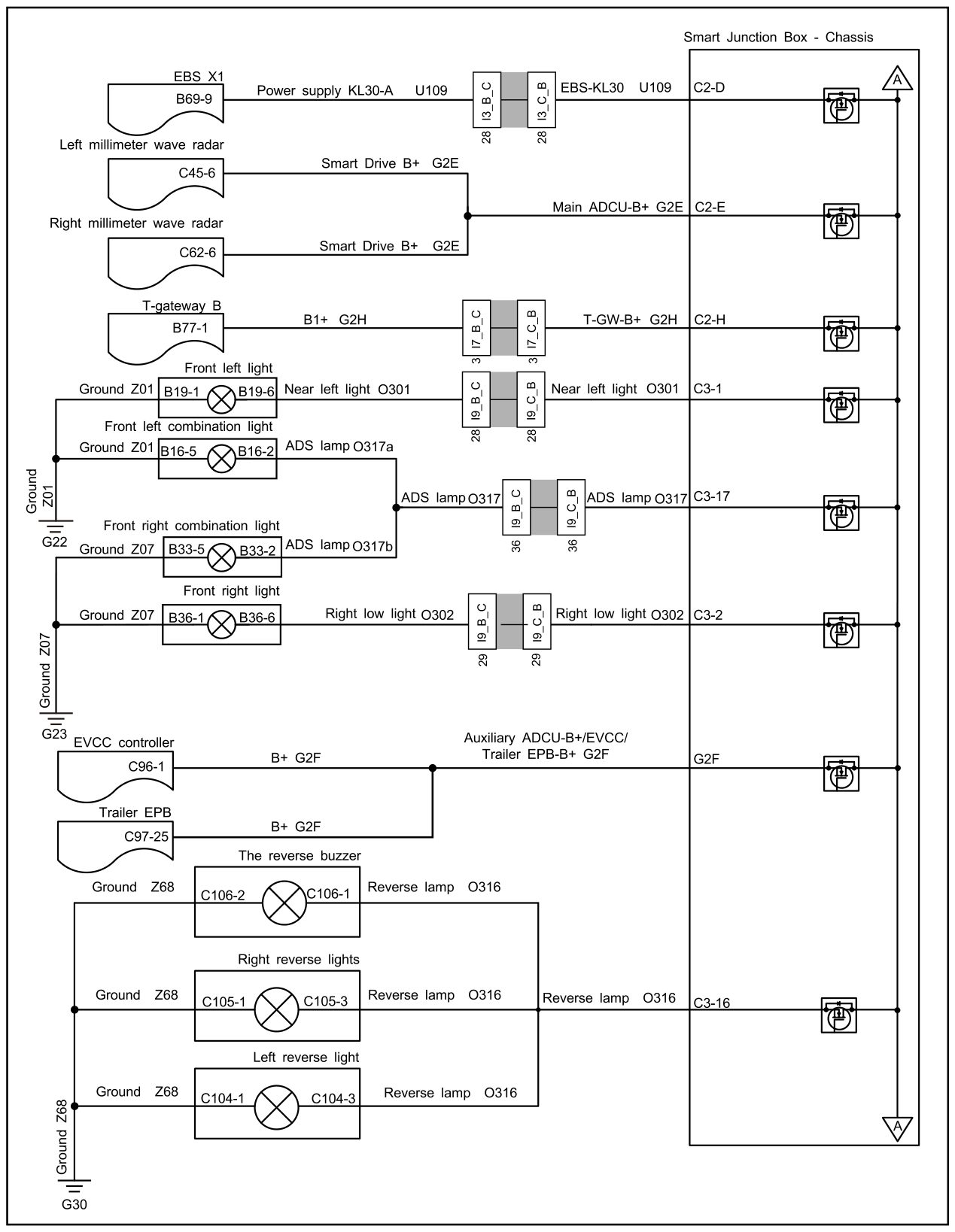 7.4.6.52 Reverse Light Power Supply Circuit Fault — circuit diagram