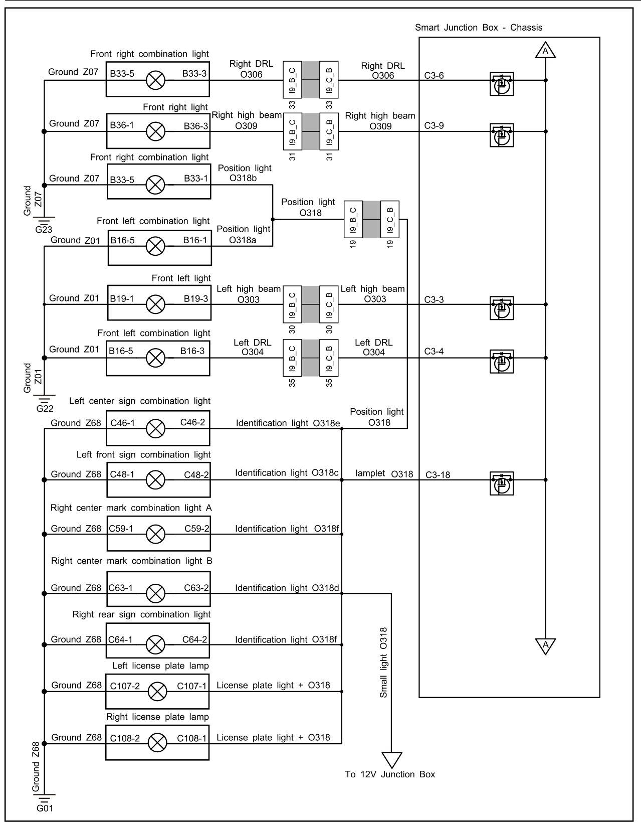 7.4.6.57 Right Low Beam Power Supply Circuit Fault — circuit diagram