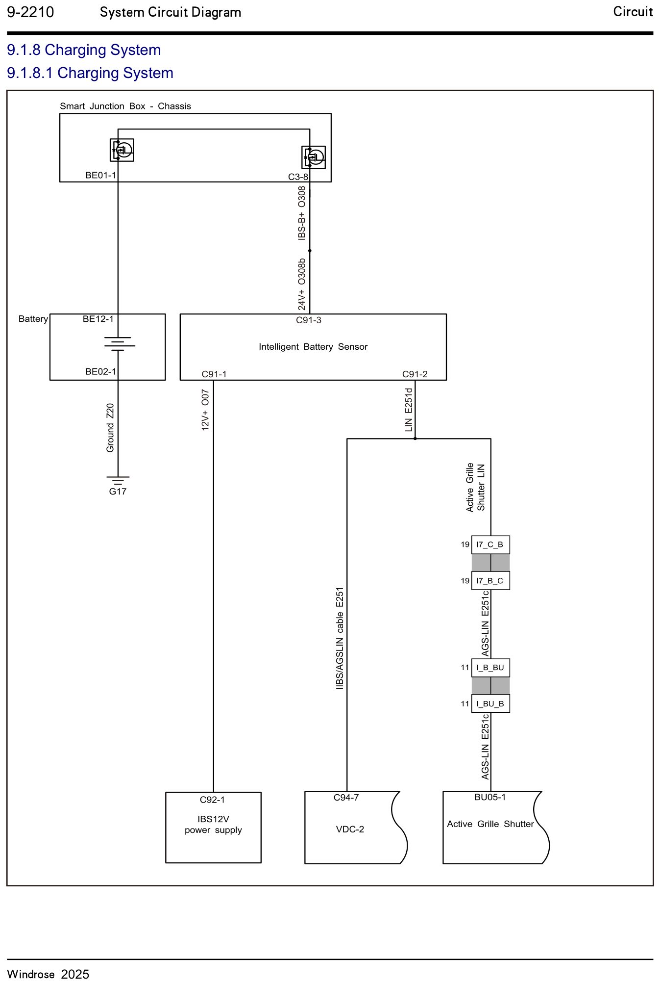 9.1.8.1 Charging System — circuit diagram