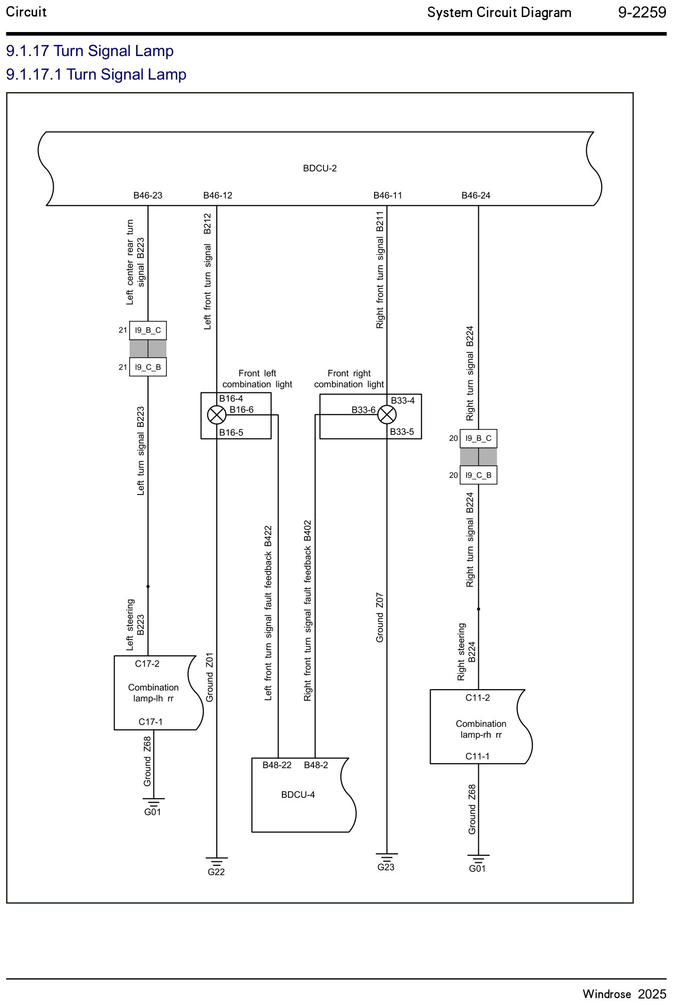 9.1.17.1 Turn Signal Lamp — circuit diagram