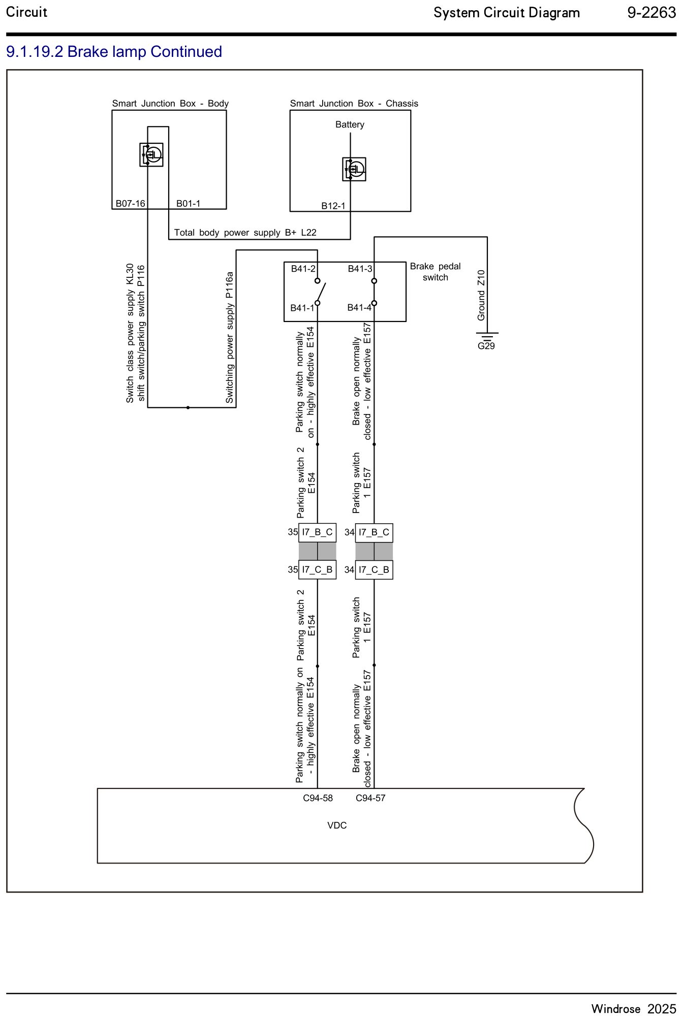 9.1.19.2 Brake lamp Continued — circuit diagram