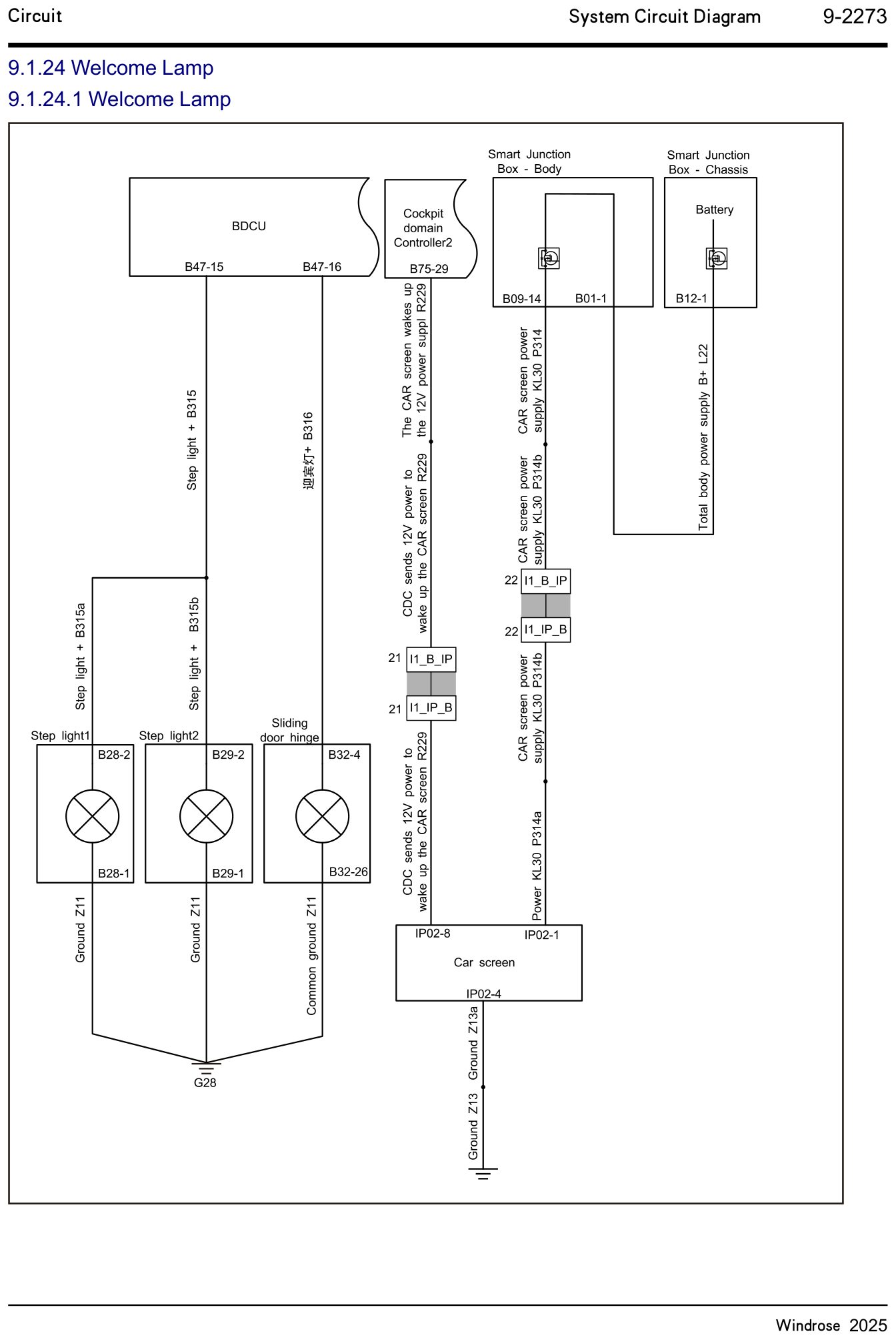 9.1.24.1 Welcome Lamp — circuit diagram