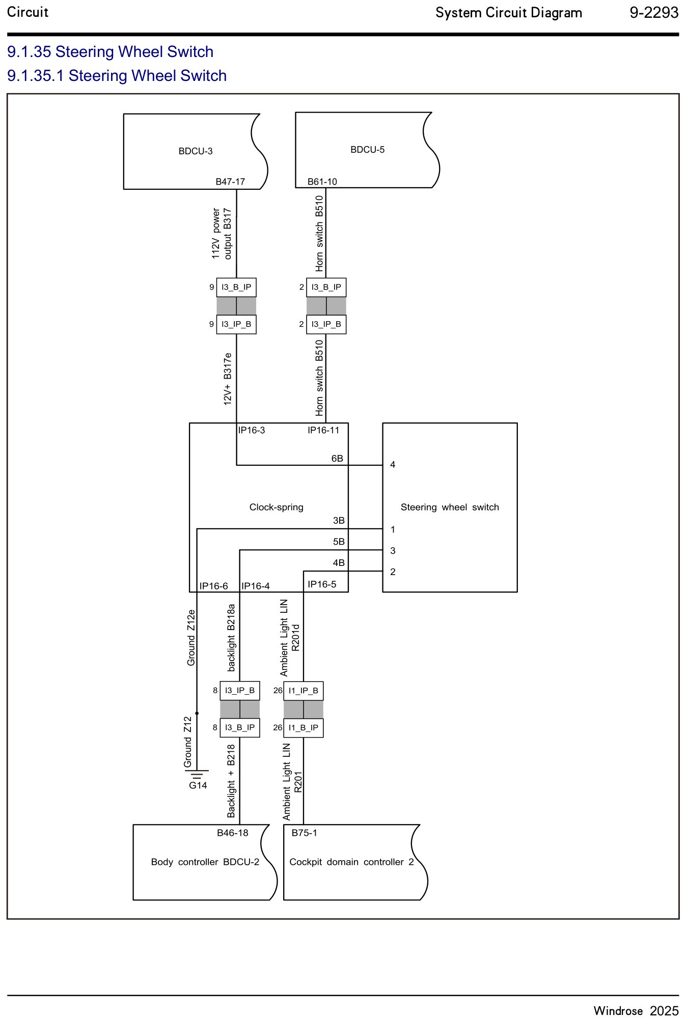 9.1.35.1 Steering Wheel Switch — circuit diagram