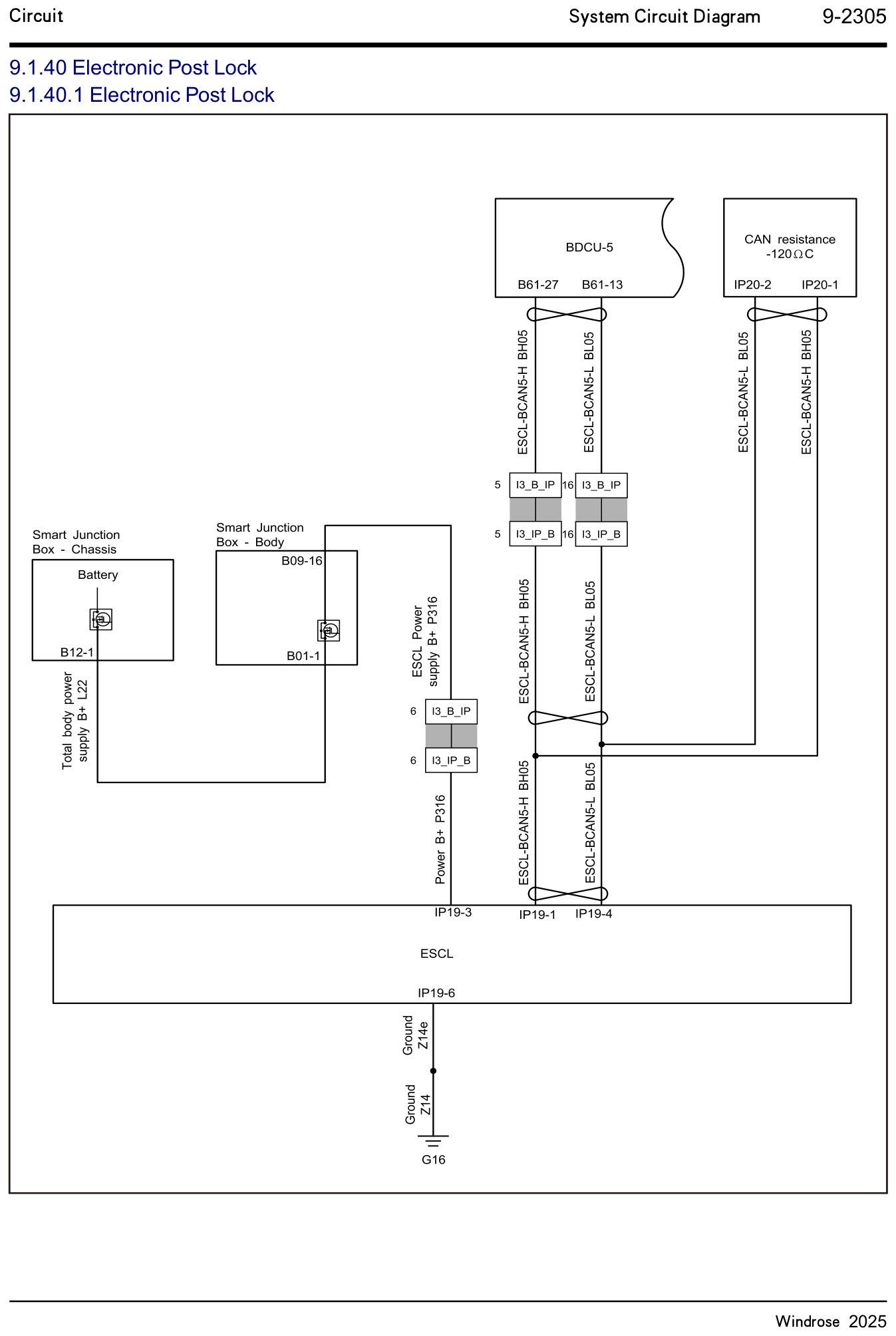 9.1.40 Electronic Post Lock 9.1.40.1 Electronic Post Lock — circuit diagram